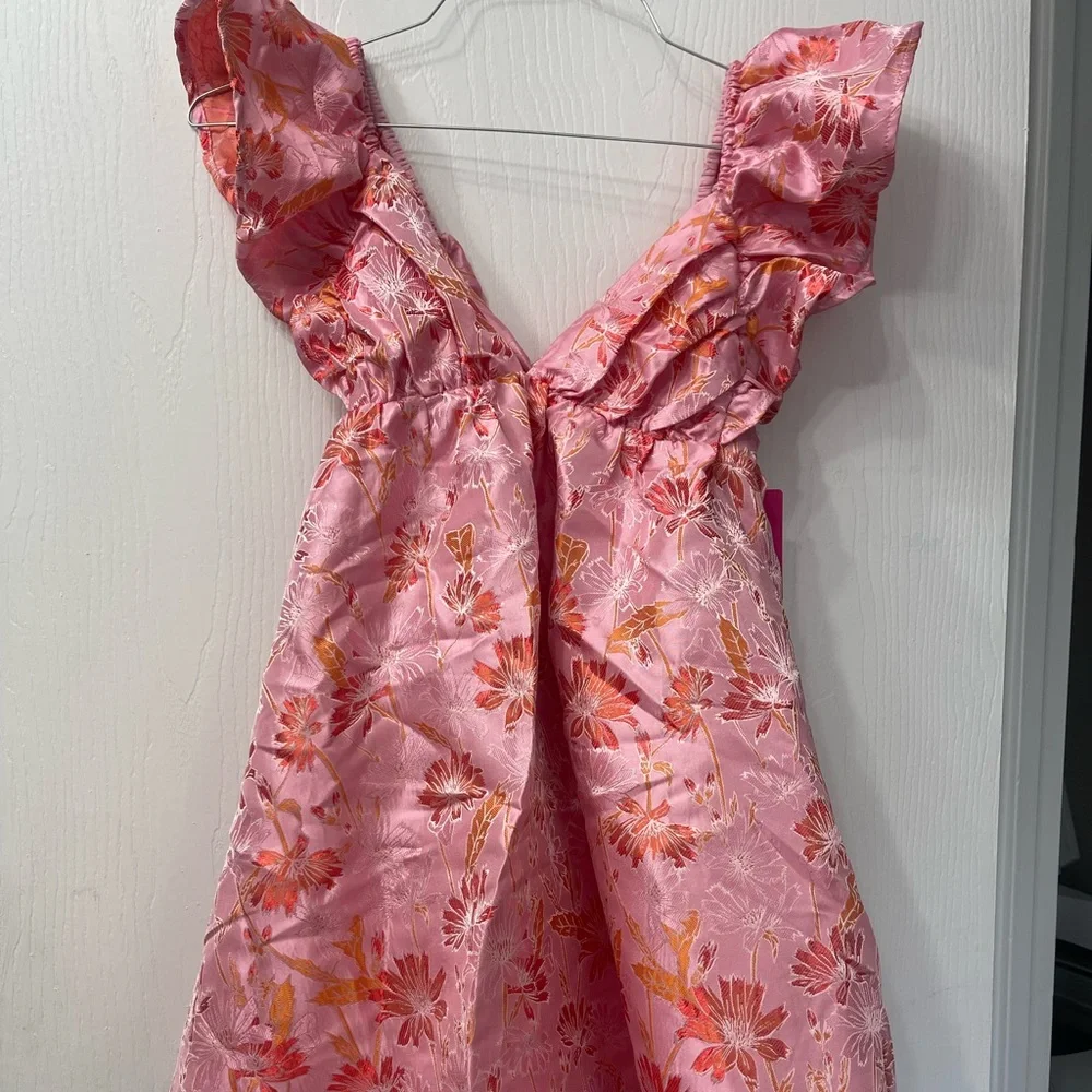 BUDDY LOVE Floral Pink Ruffle Dress - S - NWT - Picture 3 of 7